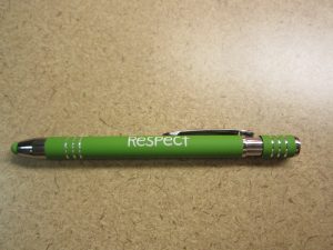 Green pen that says RESPECT