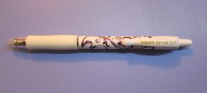 Pilot G2 pen in purple - tip retracted