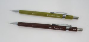 The Pentel P203 and PS523 in olive and brown