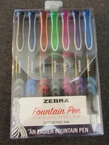 Zebra disposable fountain pen set seven colors