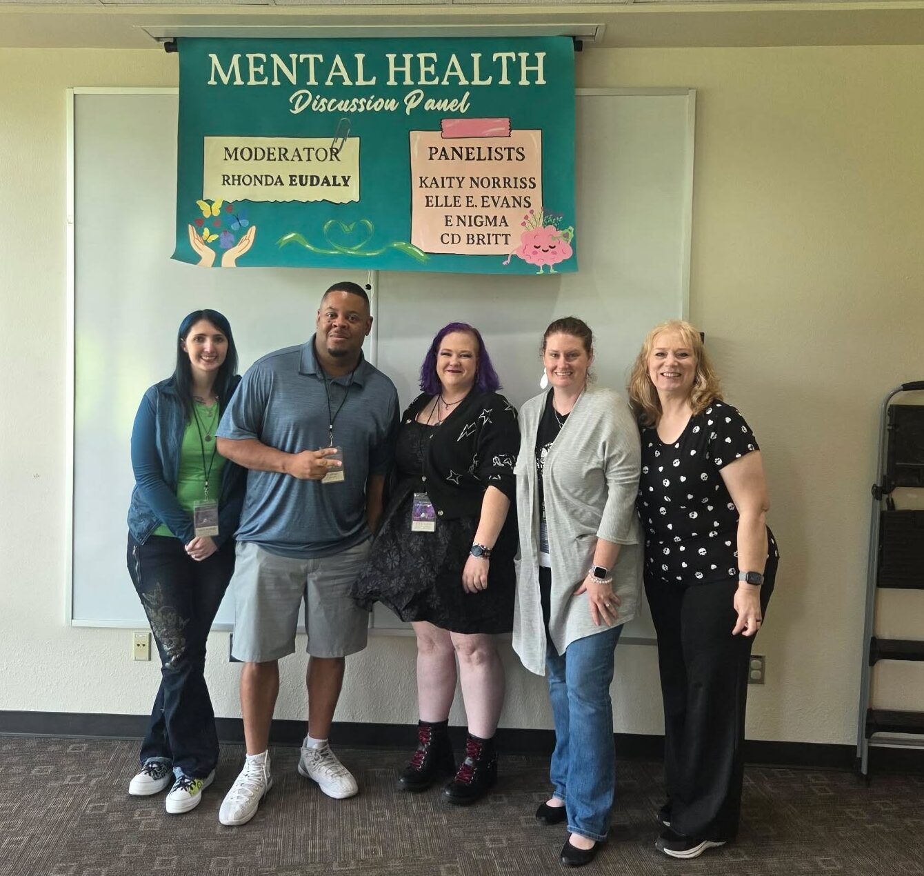 The mental health panel with five people.